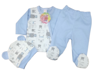 Бебешки комплект 3 части син за новородено София Toni Baby